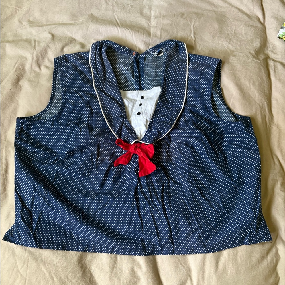 Vintage Women’s Polka Dot Sailor Blouse